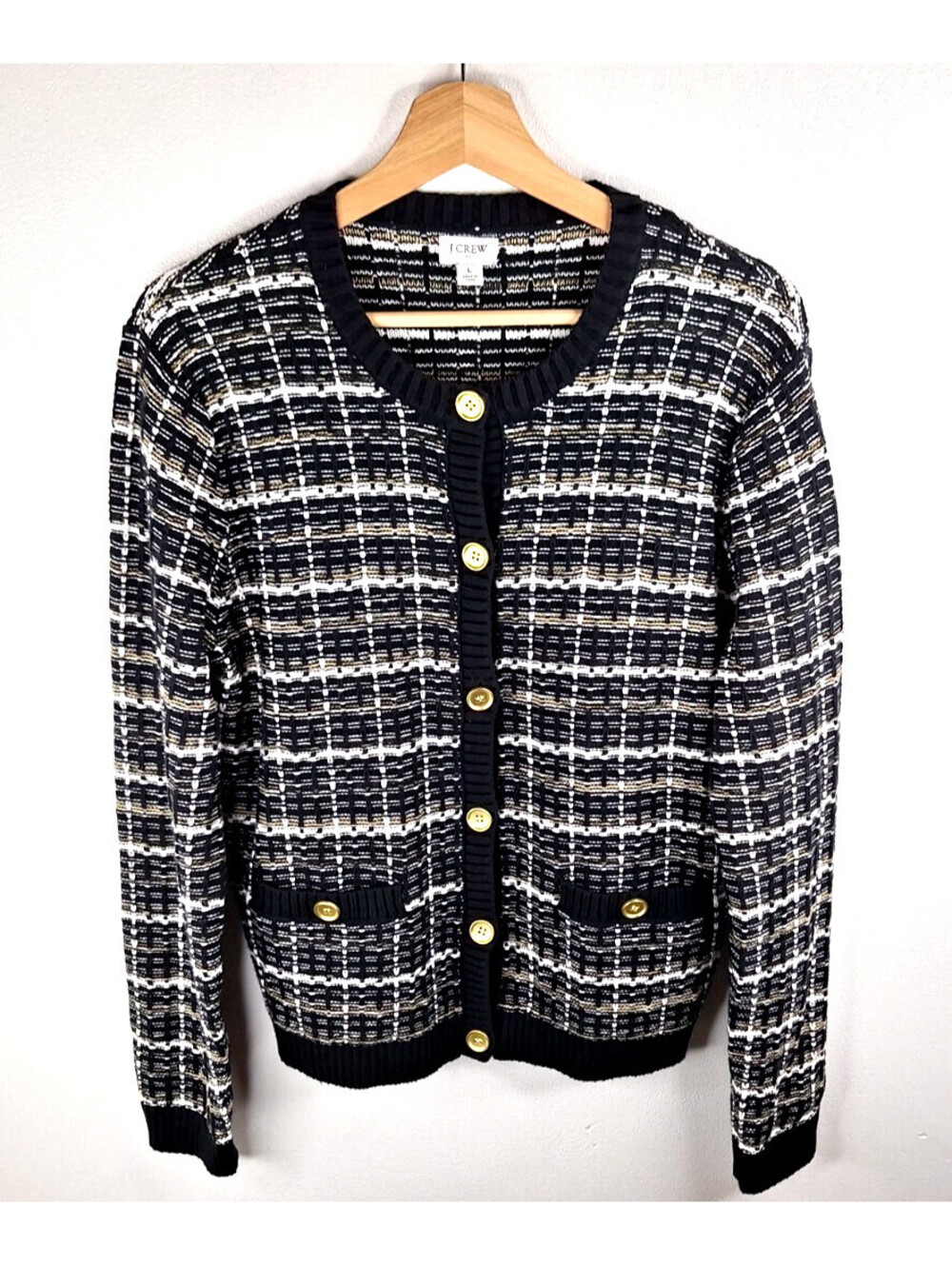 J.Crew Tweed Cardigan Sweater Preppy Academia 90s Clueless Quiet Luxury Chic